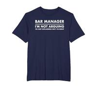 Bar Manager Funny T-Shirt, Men's Big and Tall, Navy Blue, 2X Tall