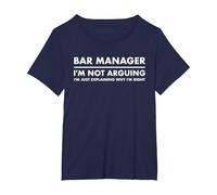 Bar Manager Funny T-Shirt, Women's Plus, Navy Blue, 6X
