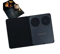 Bar Mat For Home Bar - Bartender Mat, Drink Mat, Cocktail Mat | Silicone Bar Spill Mat Glasses Drying Mat, Folding Bar Serving Mat, T