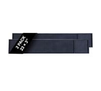 Bar Mats for Countertop by ProTensils - (58.42 cm x 8.26 cm) Bar Rail Mat, Black Rubber Bar Mats for Bartending, Bar Service Drip Mat, Home Bar, Coffee Bar Mat Spill Matt (2 Pack)