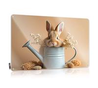 Bar Metal Sign Decor A Cute Rabbit In A Watering Can With Dried Flowers. Tin Sign Coffee Sign Decor Bar Rules Sign(30X40CM)