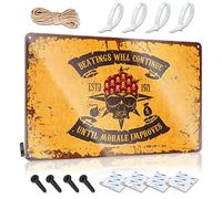 Bar Metal Sign Decor Beatings Will Continue Until Morale Improves Tin Sign Man Cave Decor And Accessories Beer Signs For Man(20X30CM)