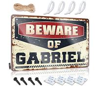 Bar Metal Sign Decor Beware Of Gabriel Sign Pool Signs And Decor Outdoor Funny Man Cave Signs(30X40CM)