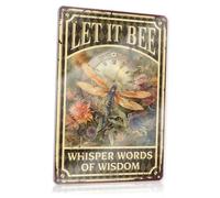 Bar Metal Sign Decor Whisper Words Of Wisdom Let It Be Dragonfly Metal Sign Tin Signs Camping Rules Room Door Sign(20X30CM)