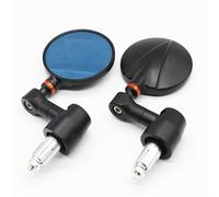 Bar Mirrors Motorcycle 22MM CNC Aluminum Motorcycle Black Round Handle Bar End Rearview Side Mirrors Racer For Suzuki Rear(Red ring)