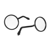 Bar Mirrors Motorcycle 2Pcs/Pair 8mm 10mm Motorcycle Rearview Side Mirrors Convex Chrome/Black Round Mirror Short Stem For Kawasaki Rear(Black 10mm)