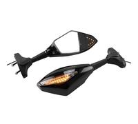 Bar Mirrors Motorcycle 2Piece specchietti retrovisori for moto con indicatori di direzione a for LED neri integrati For Kawasaki: Motorcycle Rear(Black)