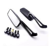 Bar Mirrors Motorcycle 8mm/10mm Universal Side Mirror Mobike Accessories Motorcycle Handlebar Rear View Mirrors Rectangle Black Square Smoke Blue Glass Rear(Black clear lens)