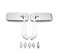 Bar Mirrors Motorcycle 8mm/10mm Universal Side Mirror Mobike Accessories Motorcycle Handlebar Rear View Mirrors Rectangle Black Square Smoke Blue Glass Rear(Silver Blue lens)