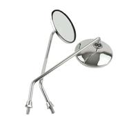 Bar Mirrors Motorcycle A Pair Chrome Motorcycle Scooter Mirrors Universal Motorbike Rear View Mirror 8mm Thread Round Oval Convex Mirrors for Suzuki Motorcycle Rear
