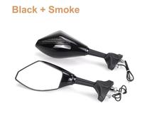 Bar Mirrors Motorcycle Racing Rearview Mirrors With Turn Signals LED For Kawasaki For Ninja ZX750/ZX7/ZX7R Motorcycle Rear(Black-Smoke)