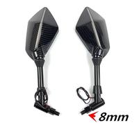Bar Mirrors Motorcycle Universal 10mm Motorcycle with LED Light Rearview Mirror Rear View Mirrors Housing Side Mirror FOR BMW R1200gs R1200GS R1200RT Motorcycle Rear(Carbon-8mm)