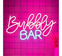 Bar Neon Sign, Pink Blue Bar Neon for Wall Decor, LED Dimmable letter Light Up Sign with USB Powered for Bedroom Home Pub Club Kitchen Hotel Wedding Birthday Party