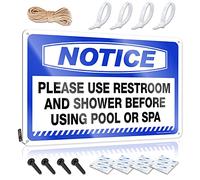 Bar Open Metal Sign Notice Please Use Restroom And Shower Before Using Pool Or Spa Tin Sign Metal Man Cave Sign Tin Metal Bar Signs(20X30CM)