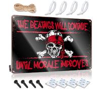 Bar Open Metal Sign The Beatings Will Continue Until Morale Improves Tin Sign Funny Door Signs Vintage Coffee Sign(30X40CM)