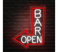 BAR OPEN Neon Sign Open LED Sign USB Dimmable Bar Neon Wall Light for Business Beer Home Pub Stores Coffee Cafe Shop Club Party Decoration