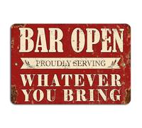 Bar Open Proudly Serving Whatever You Bring Rustic BYOB Bar Sign metal signs Signs & Plaques home decor 12x8 inch/30x20cm