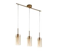 Bar Pendant 3 Light Bronze Champagne Glass Shade E14 Adjustable Dimmable Ceiling