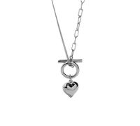 Bar Pendant Necklace,925 Creative Retro Heart Shortcle Cnecklace Women Fashion Glamour Dress Jewelry Accessories Gift/