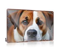 Bar Posters Adorable Dog Portrait With Rustic Frame Tin Sign Tin Funny Vintage Sign Funny Signs Billiard(30X40CM)
