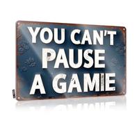 Bar Posters Can'T Pause The Game: Life'S Continuous Journey Tin Sign Tin Funny Vintage Sign Funny Signs Billiard(30X40CM)