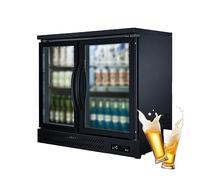 Bar Refrigerator Under Counter,Back Bar Cooler With 2 Glass Doors,Counter Height Beverage Refrigerator,36in Commercial Display Fridge For Beer,Soda Drinks,Wine ( Color : Double Door , Size : 220V )