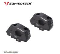 SW-Motech Bar back variable for Ø22 handlebars - H=25mm. Back 5/10/15/20/25/30 mm. Black., black