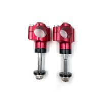 Bar Riser Moto Motorcycle 1 1/8" Or 28MM Handlebar Risers Bar Mount Clamp Aluminum Universal Adjustable Fat Bar Clamps Pit Bike Motorbike Mounting Riser Clamp(Red,M12)