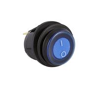 Bar Rocker Switch,12V LED Dot Light Car Auto Boat Round Rocker ON/OFF SPST Switch Blue 2 Pins