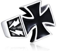Bar Rot Man Punk Cool For Stainless Steel Iron Cross Style Rings Men Fashion Jewellery Unique Gift, Iron,Stainless Steel, No Gemstone