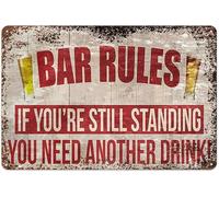 Bar Rules If You Are Still Standing You Need Another Drink Metal Tin Sign For Bar Cafe Garage Wall Decor Retro Vintage Gift For Women Men 8x12 Inch