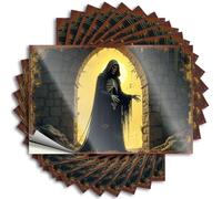 Bar Rules Sign Silent Guardian: The Grim Reaper In Ancient Ruins Stickers 10Pcs Metal Signs Funny Sports Bar Decor(6X9CM)