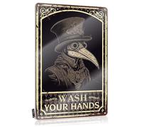 Bar Rules Tin Metal Sign Wash Your Hand Plague Doctor Wall Art Plague Doctor Art Print Plague Doctor Tin Sign Picture For Bathroomweirdcore Room Decorfunny Kitchen Signskitchen Witch Decor Signs For B