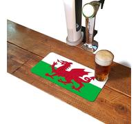Bar Runner Mat For Home Pub, Borderless Beer Rubber Mats, Cocktail Bar Gifts Accessories for Pubs Bars - Welsh Flag