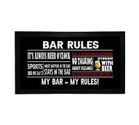 Bar Runner Mat - Novelty Home Pub Bar - Funny Drink Beer Gifts for Men Women - Bar Rules