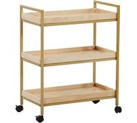 Bar Serving Cart with Wheels - Kitchen & Living Room Storage Trolley for Catering, Tea, Drinks, and Camping - Elegant Design