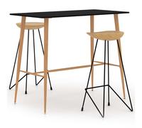 Bar Set 3 Piece Dining Table&Chairs Home Furniture Kitchen White/Black vidaXL