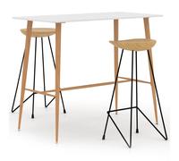 vidaXL 3 Piece Bar Set White