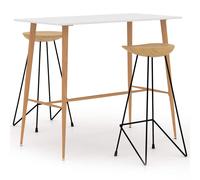 Bar Set 3 Piece Dining Table&Chairs Home Furniture Kitchen White/Black vidaXL