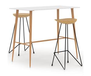Bar Set 3 Piece Dining Table&Chairs Home Furniture Kitchen White/Black vidaXL