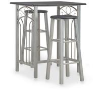 Bar Set 3 Pieces Wood and Steel Bar Table and Stools Multi Colours vidaXL