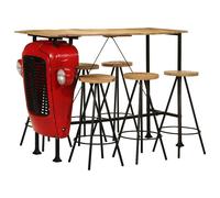 Bar Set 7 Piece Table and Chairs Pub Bistro Solid Wood Mango vidaXL