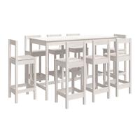 Bar Set 9 Piece Kitchen Bistro Table and Chair Pub Set Solid Wood Pine vidaXL