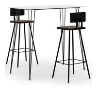 Bar Set Dining Table and Chairs Kitchen Furniture 3/5 Piece White/Black vidaXL