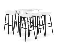 vidaXL Bar Set 7 Piece Black Dining Room Kitchen Chair Stool Table Furniture