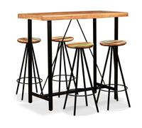 Bar Set Kitchen Dining Table and Stools Solid Acacia and Reclaimed Wood vidaXL