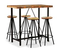 Bar Set Kitchen Furniture Dining Table and Stool Solid Reclaimed Wood vidaXL