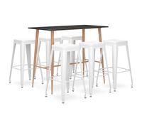 Bar Set Pub Bistro Table and Chair Counter Set 5/7 Piece Multi Colours vidaXL