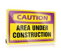 Bar Sign For Outdoor Bar Caution Area Under Construction Tin Sign Man Cave Funny Signs Vintage Bar Decor(20X30CM)