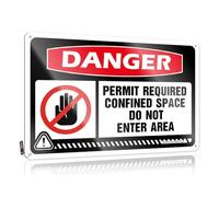 Bar Sign For Outdoor Bar Danger Permit Required Confined Space Do Not Enter Area Tin Sign Tin Sign Funny Dorm Door Sign(20X30CM)